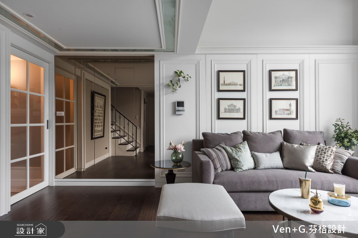 130坪新成屋(5年以下)＿美式風客廳案例圖片＿芬格空間設計事務所＿芬格設計17.自然人文風雅 台北130坪美式風之17