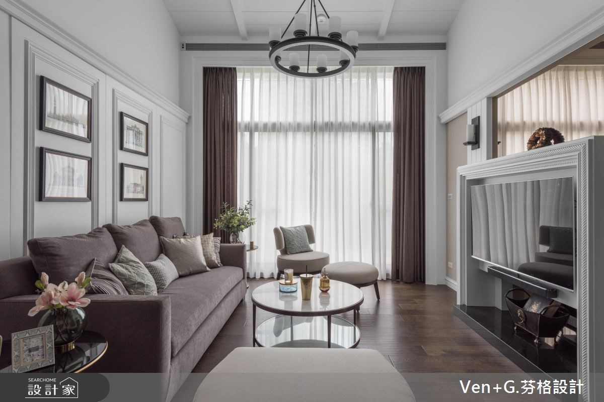 130坪新成屋(5年以下)＿美式風客廳案例圖片＿芬格空間設計事務所＿芬格設計17.自然人文風雅 台北130坪美式風之19