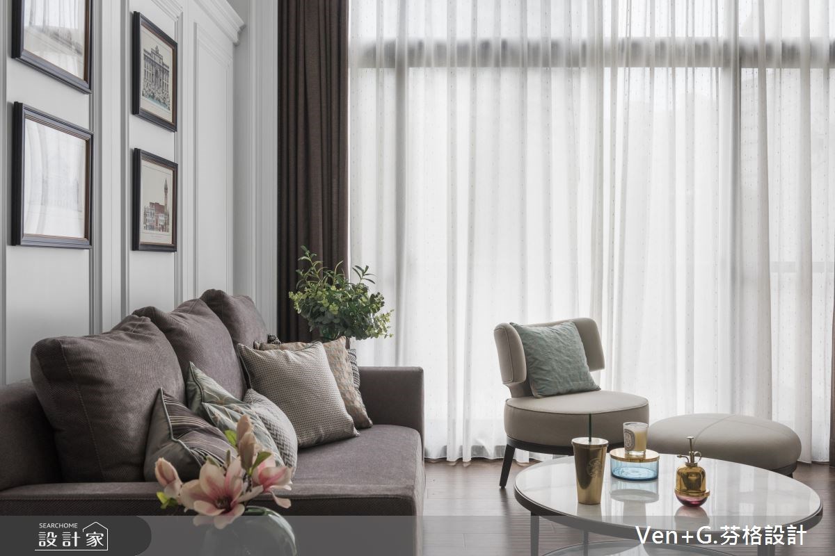 130坪新成屋(5年以下)＿美式風客廳案例圖片＿芬格空間設計事務所＿芬格設計17.自然人文風雅 台北130坪美式風之20