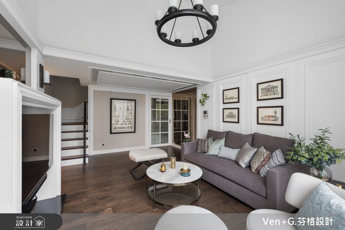 130坪新成屋(5年以下)＿美式風客廳案例圖片＿芬格空間設計事務所＿芬格設計17.自然人文風雅 台北130坪美式風之22