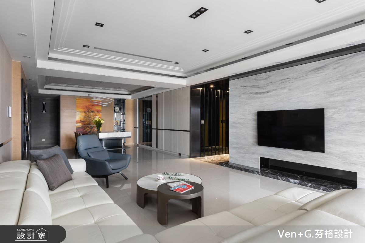 60坪新成屋(5年以下)＿奢華風客廳案例圖片＿芬格空間設計事務所＿芬格設計21.畫題&年鑑 竹北60坪奢華風之11