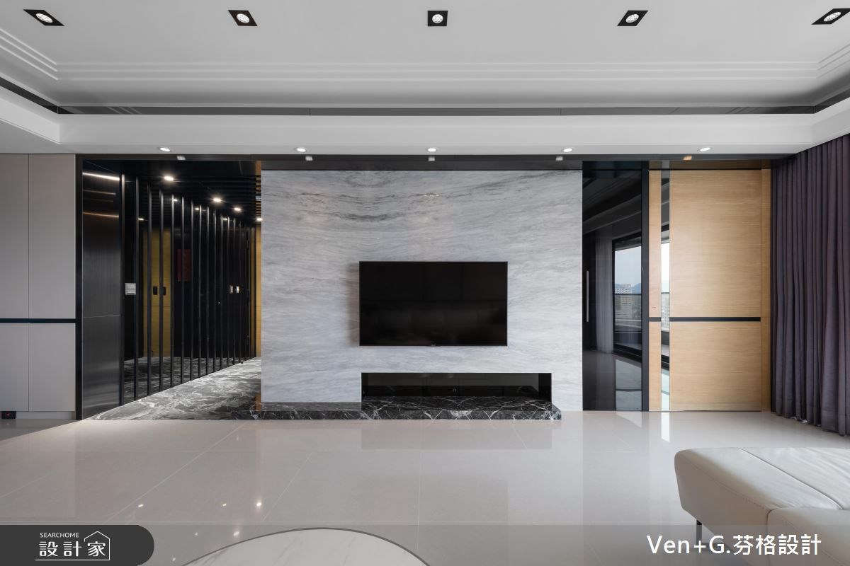 60坪新成屋(5年以下)＿奢華風客廳案例圖片＿芬格空間設計事務所＿芬格設計21.畫題&年鑑 竹北60坪奢華風之12