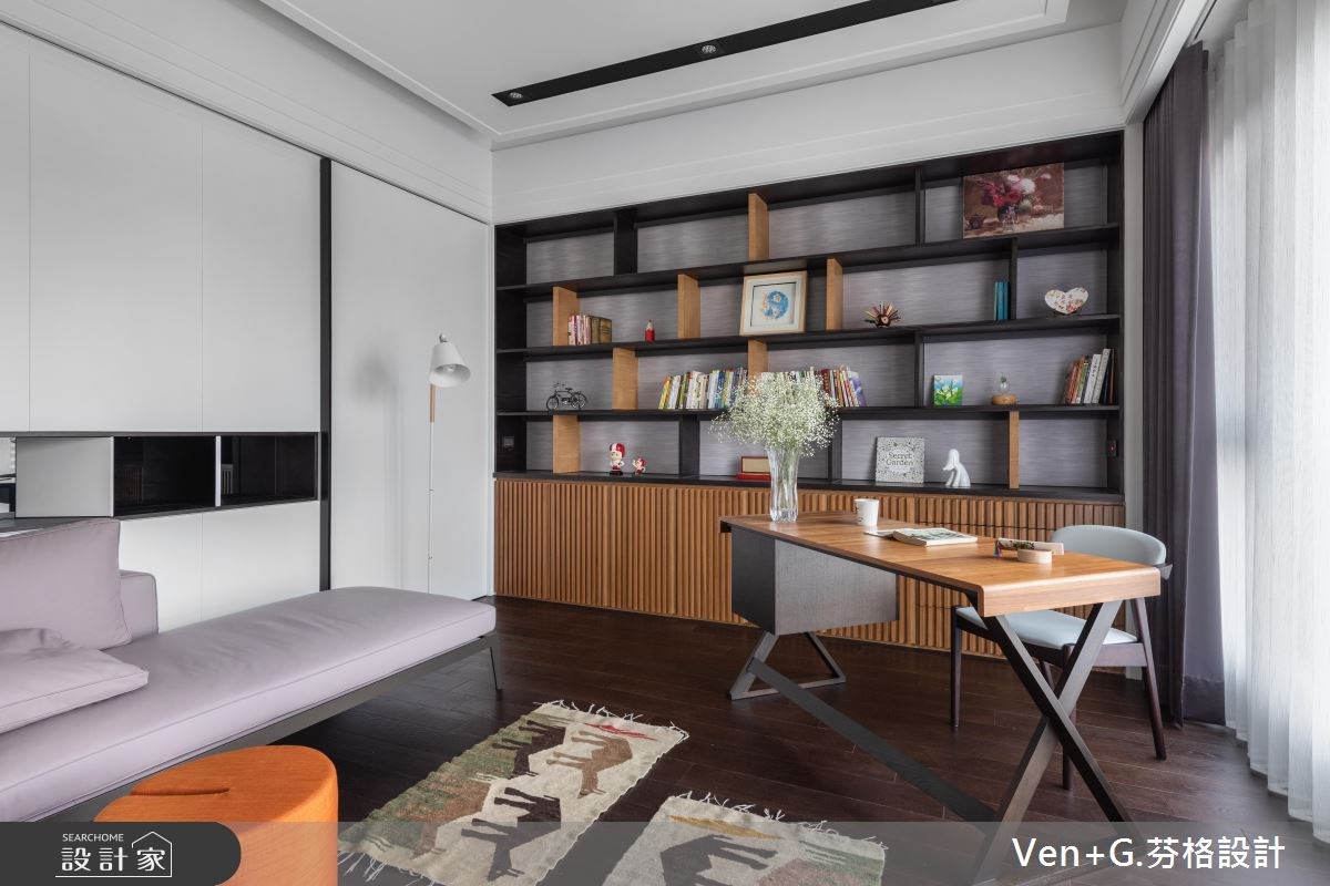 60坪新成屋(5年以下)＿奢華風書房案例圖片＿芬格空間設計事務所＿芬格設計21.畫題&年鑑 竹北60坪奢華風之23