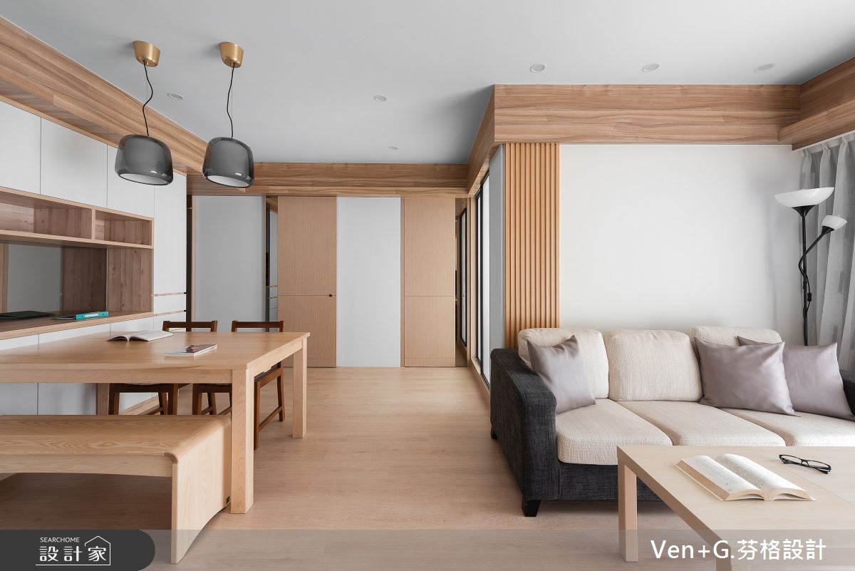 23坪老屋(16~30年)＿簡約風客廳餐廳案例圖片＿芬格空間設計事務所＿芬格設計26.無壓 台北老屋翻新23坪簡約風之11
