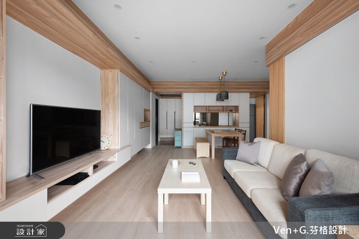 23坪老屋(16~30年)＿簡約風客廳案例圖片＿芬格空間設計事務所＿芬格設計26.無壓 台北老屋翻新23坪簡約風之6