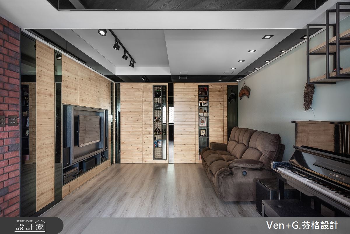45坪老屋(16~30年)＿工業風客廳案例圖片＿芬格空間設計事務所＿芬格設計31.Love loft 新北老屋翻新45坪工業風之1