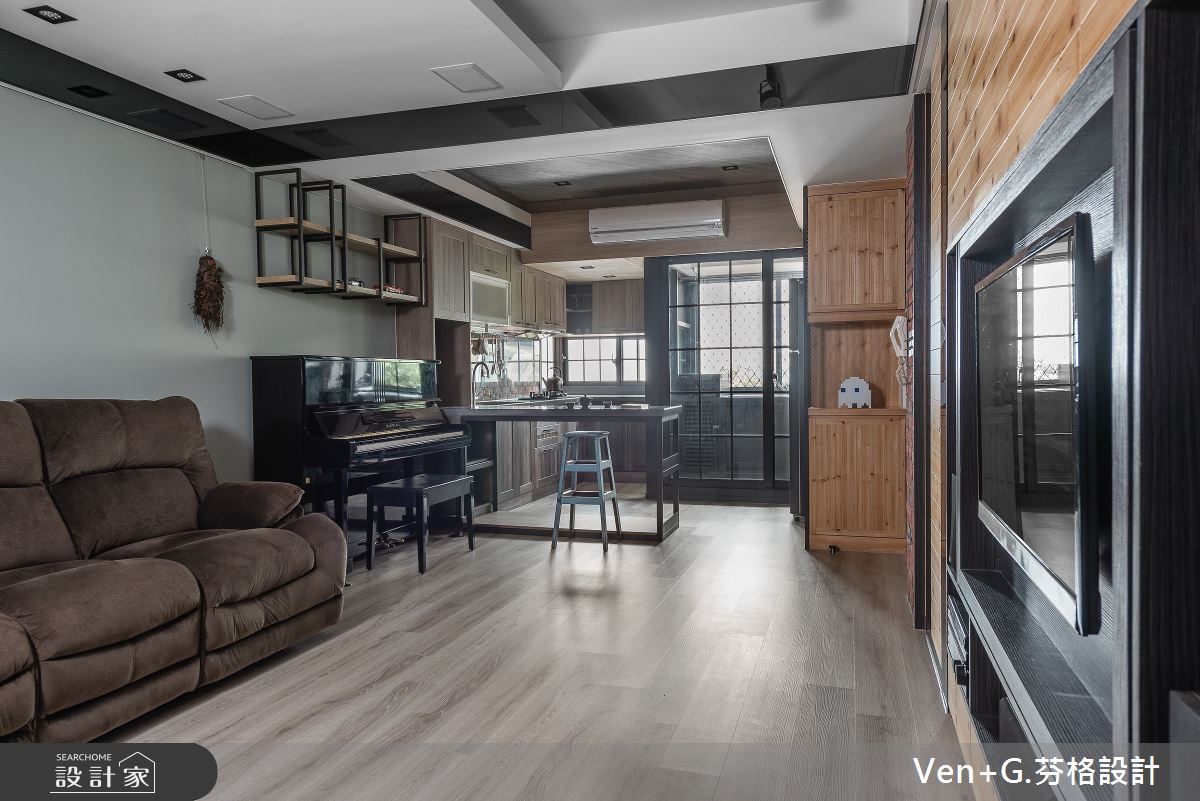 45坪老屋(16~30年)＿工業風客廳案例圖片＿芬格空間設計事務所＿芬格設計31.Love loft 新北老屋翻新45坪工業風之6
