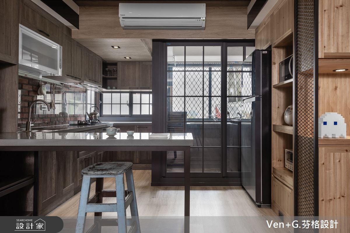 45坪老屋(16~30年)＿工業風廚房吧檯案例圖片＿芬格空間設計事務所＿芬格設計31.Love loft 新北老屋翻新45坪工業風之8