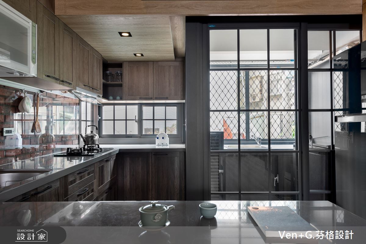 45坪老屋(16~30年)＿工業風廚房吧檯案例圖片＿芬格空間設計事務所＿芬格設計31.Love loft 新北老屋翻新45坪工業風之9