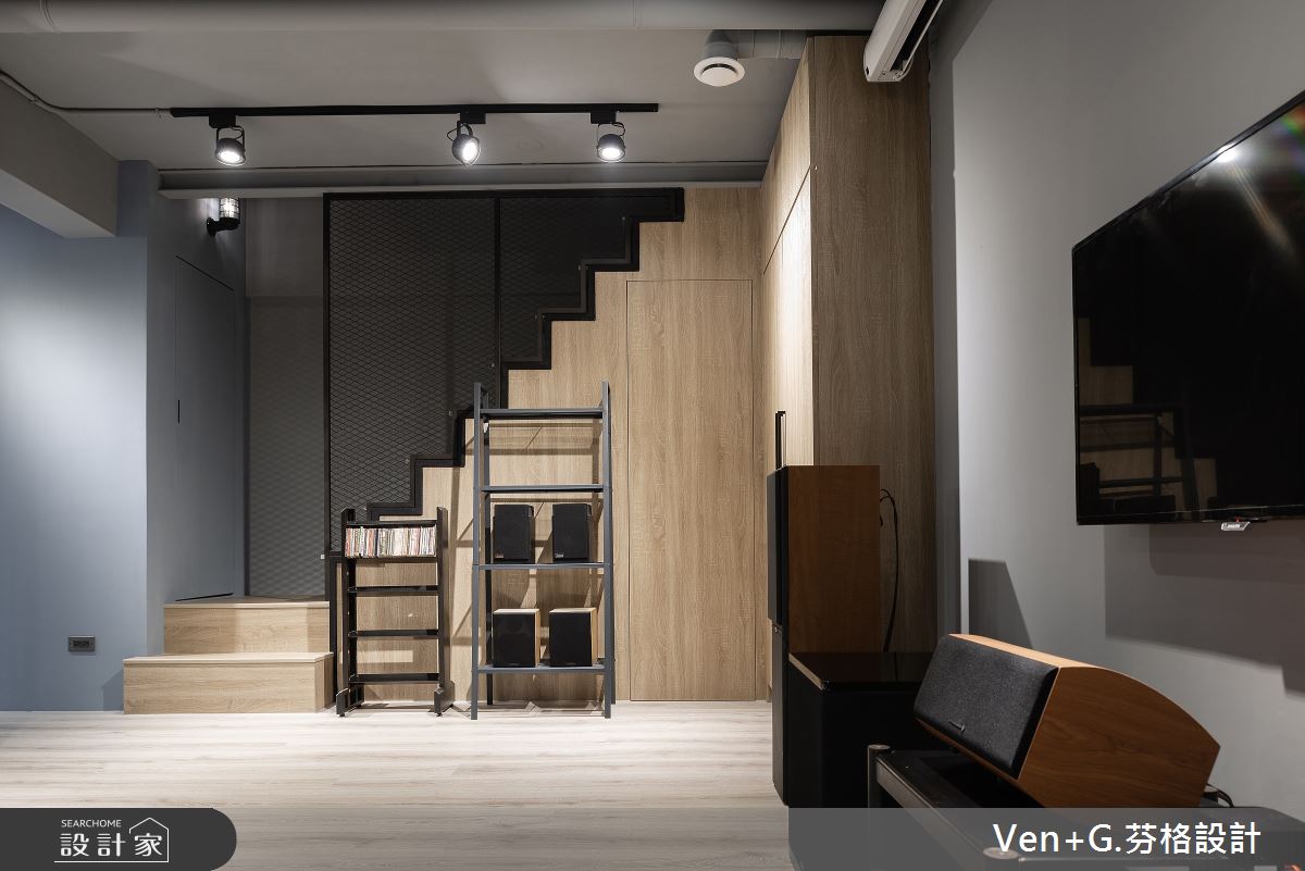 45坪老屋(16~30年)＿工業風樓梯多功能室案例圖片＿芬格空間設計事務所＿芬格設計31.Love loft 新北老屋翻新45坪工業風之17