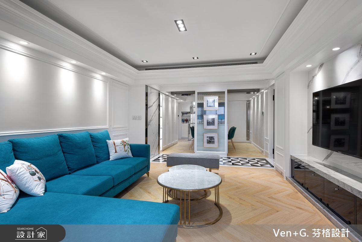 40坪老屋(16~30年)＿美式風客廳案例圖片＿芬格空間設計事務所＿芬格設計33.美式輕奢風格 台北老屋翻新40坪美式風之5