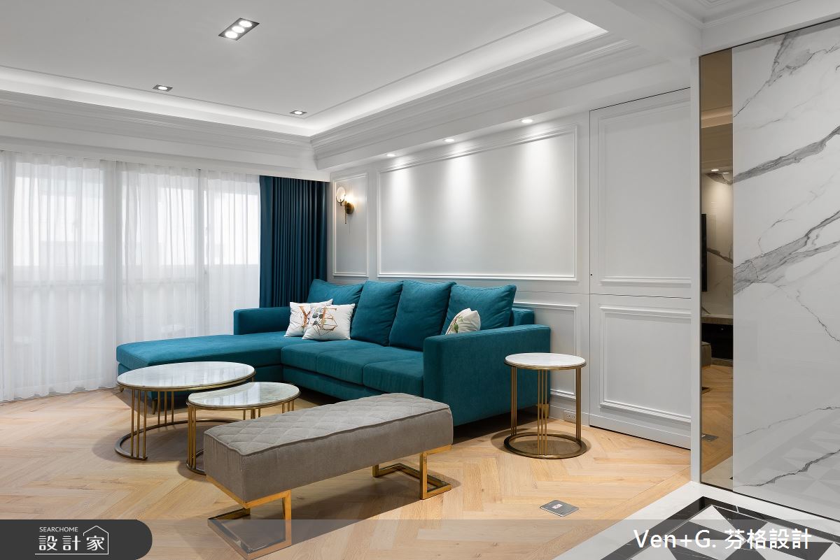 40坪老屋(16~30年)＿美式風客廳案例圖片＿芬格空間設計事務所＿芬格設計33.美式輕奢風格 台北老屋翻新40坪美式風之3