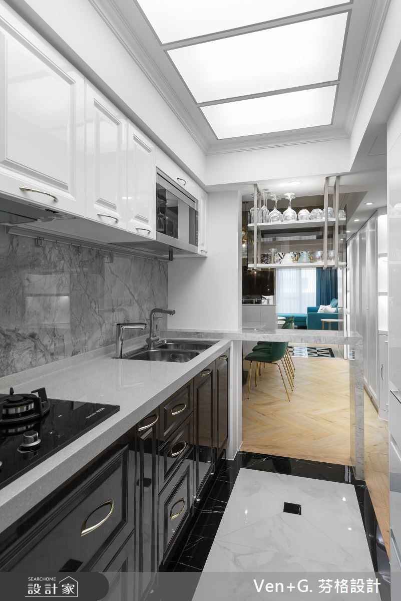 40坪老屋(16~30年)＿美式風廚房案例圖片＿芬格空間設計事務所＿芬格設計33.美式輕奢風格 台北老屋翻新40坪美式風之14