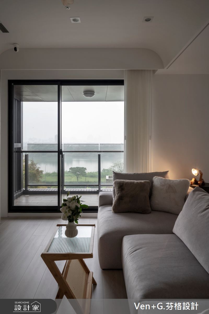 36坪預售屋＿簡約風客廳案例圖片＿芬格空間設計事務所＿芬格設計38.寂靜 遠雄百富 36坪簡約風之5