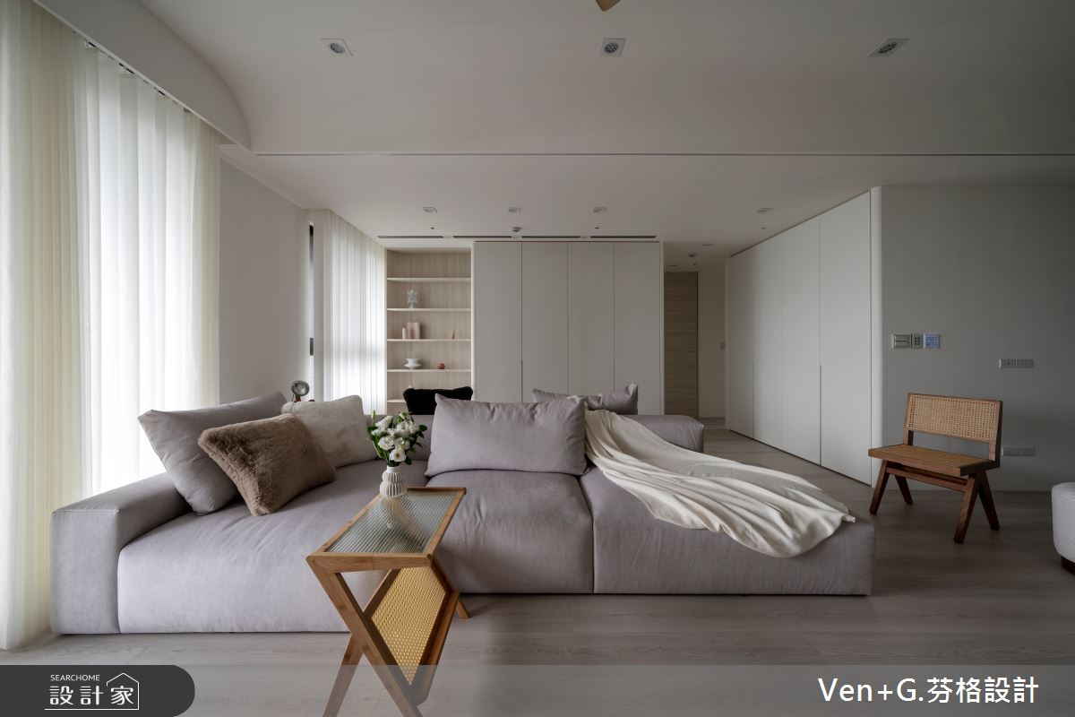 36坪預售屋＿簡約風客廳案例圖片＿芬格空間設計事務所＿芬格設計38.寂靜 遠雄百富 36坪簡約風之7