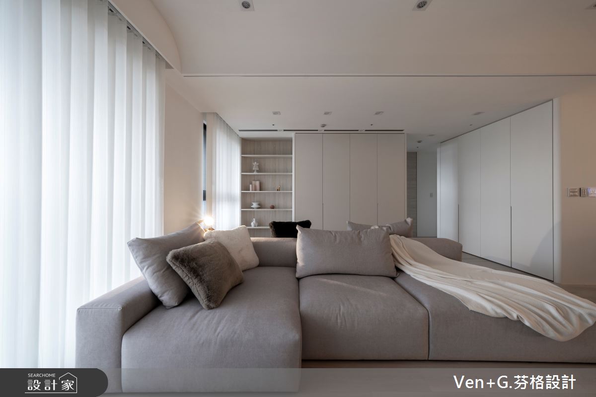 36坪預售屋＿簡約風客廳案例圖片＿芬格空間設計事務所＿芬格設計38.寂靜 遠雄百富 36坪簡約風之6