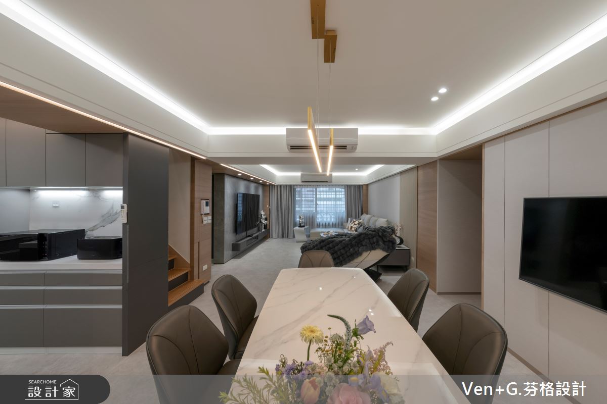 60坪老屋(31~40年)＿現代風客廳餐廳廚房案例圖片＿芬格空間設計事務所＿芬格設計41.台北老屋翻新60坪現代風之8