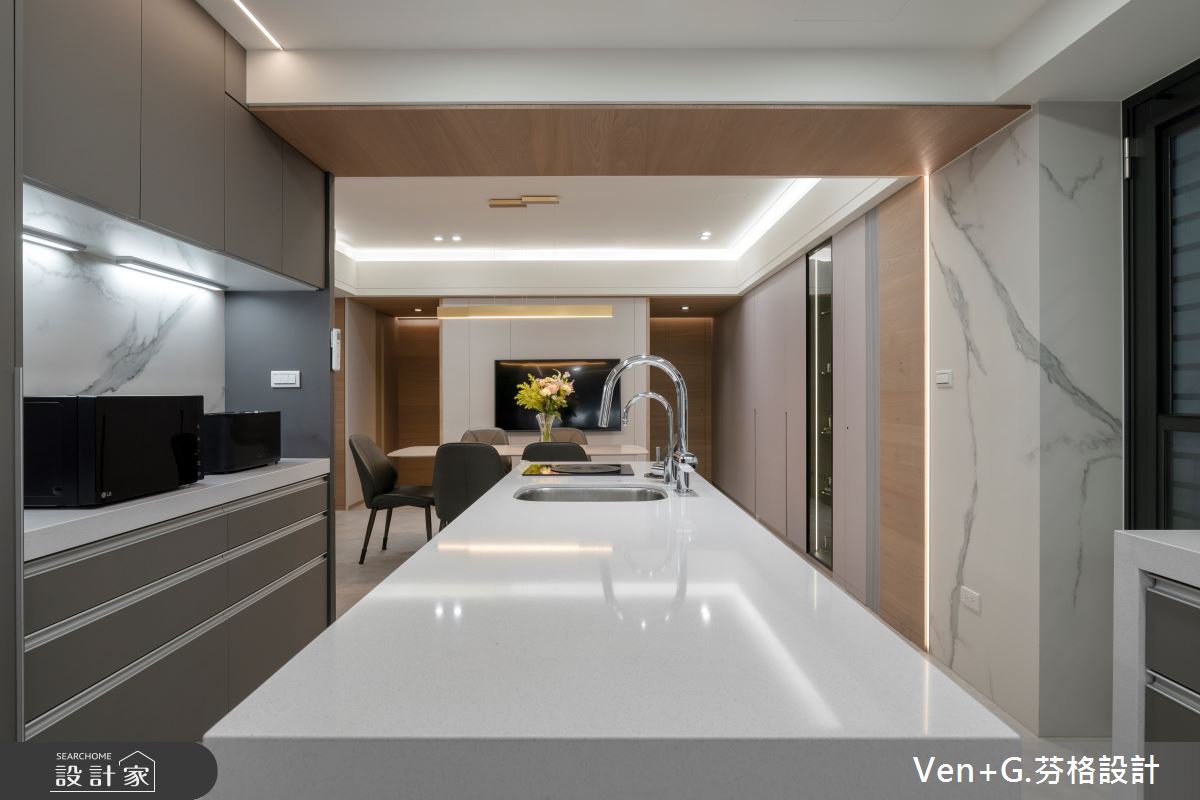 60坪老屋(31~40年)＿現代風餐廳中島案例圖片＿芬格空間設計事務所＿芬格設計41.台北老屋翻新60坪現代風之4