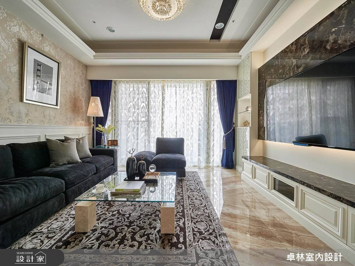 33坪新成屋(5年以下)＿新古典客廳案例圖片＿卓林室內設計有限公司＿卓林_01之3