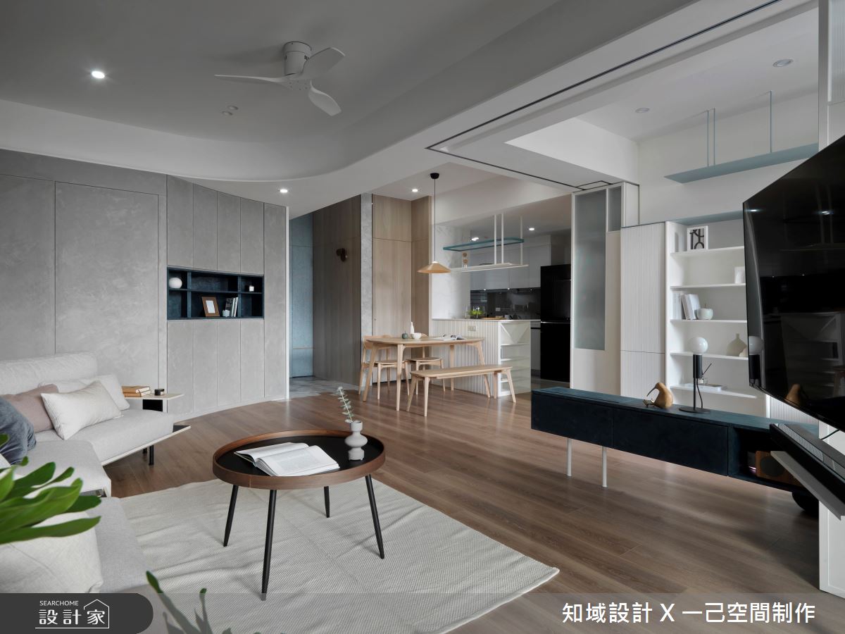 30坪新成屋(5年以下)＿混搭風客廳餐廳廚房吧檯案例圖片＿知域設計 X 一己空間制作＿知域_In Between之2