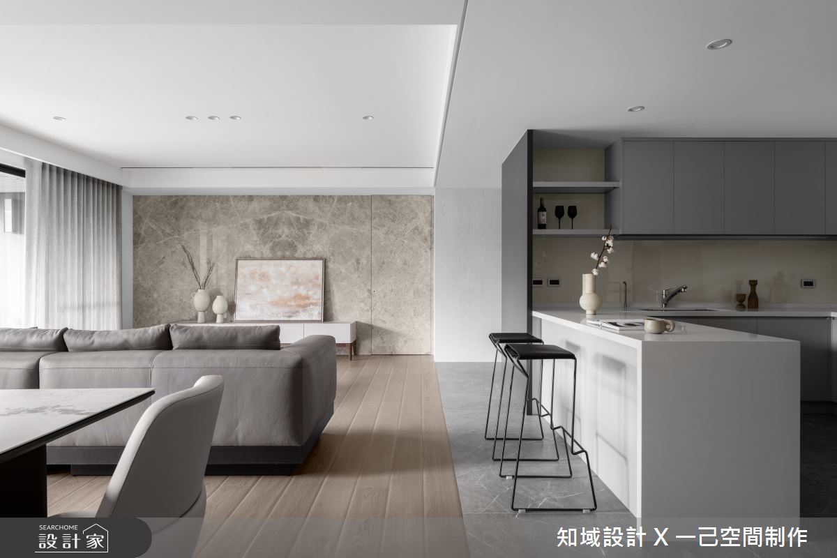 50坪毛胚屋＿混搭風客廳餐廳廚房吧檯案例圖片＿知域設計 X 一己空間制作＿一己_煦之5