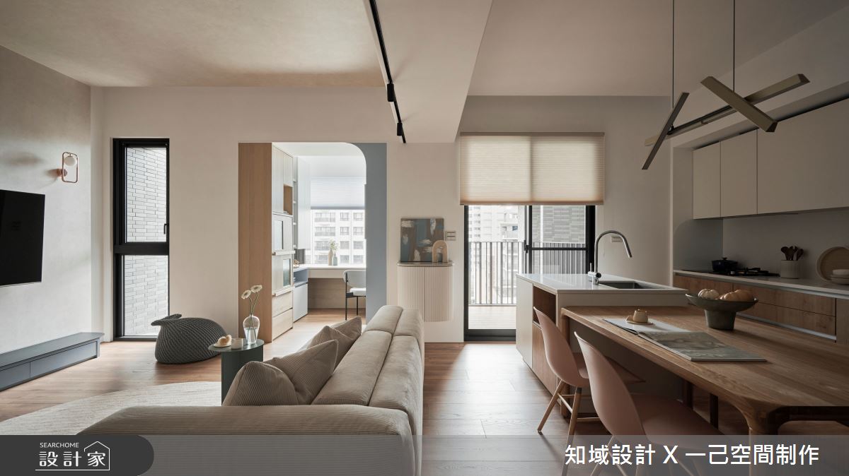 25坪新成屋(5年以下)＿北歐風客廳餐廳書房工作區中島案例圖片＿知域設計 X 一己空間制作＿知域_韶曦之3