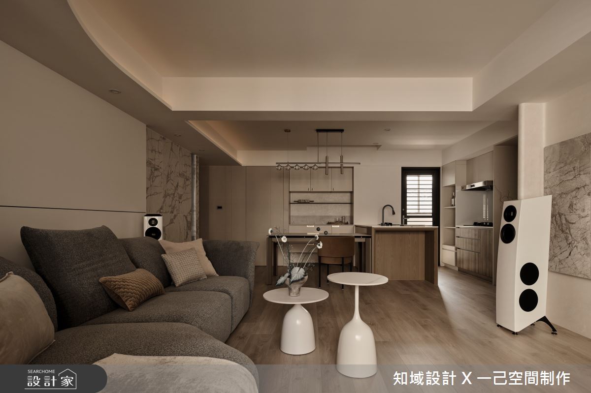 30坪老屋(41~50年)＿混搭風客廳餐廳廚房中島案例圖片＿知域設計 X 一己空間制作＿一己_韞之1