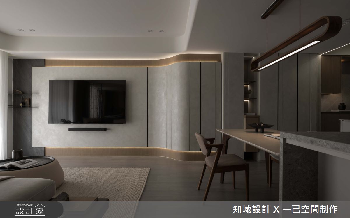 32坪老屋(31~40年)＿現代風客廳餐廳中島案例圖片＿知域設計 X 一己空間制作＿一己_暮澄之11