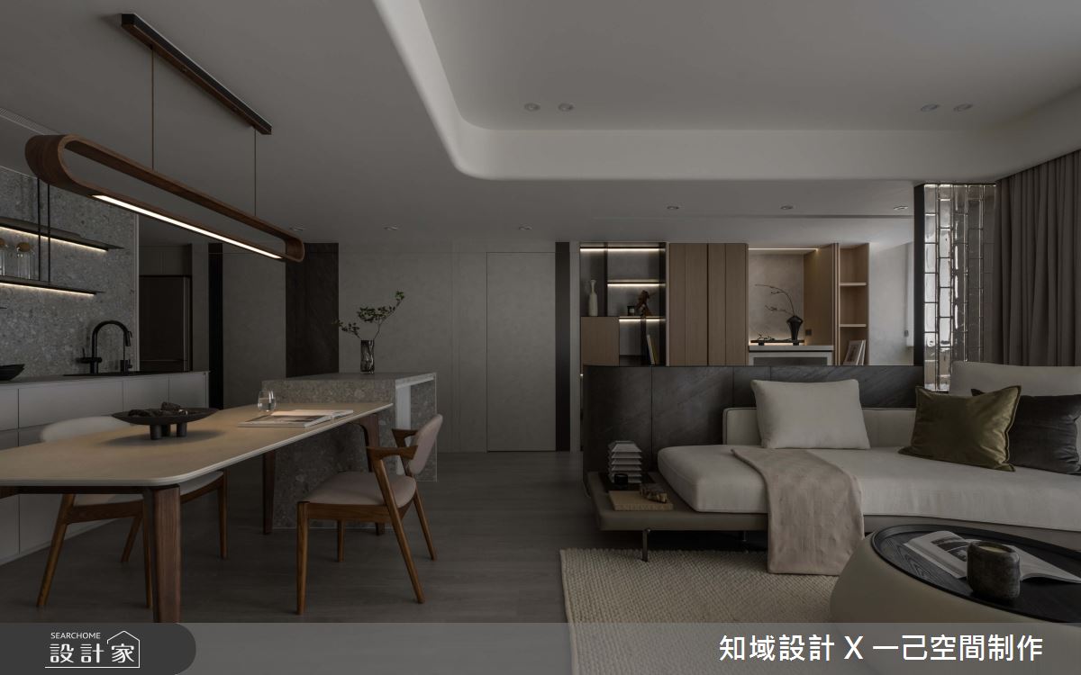 32坪老屋(31~40年)＿現代風客廳餐廳書房中島案例圖片＿知域設計 X 一己空間制作＿一己_暮澄之15