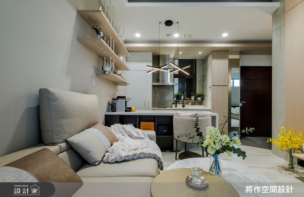 14坪新成屋(5年以下)＿飯店風玄關客廳餐廳廚房中島案例圖片＿將作空間設計工作室＿將作_30之2310