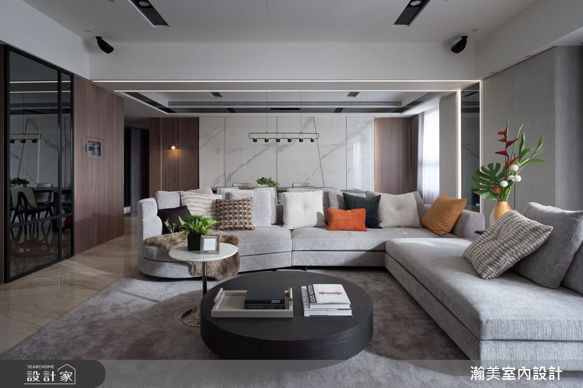 60坪新成屋(5年以下)＿混搭風客廳案例圖片＿瀚美室內設計＿瀚美_現代x美式的理想交織之3