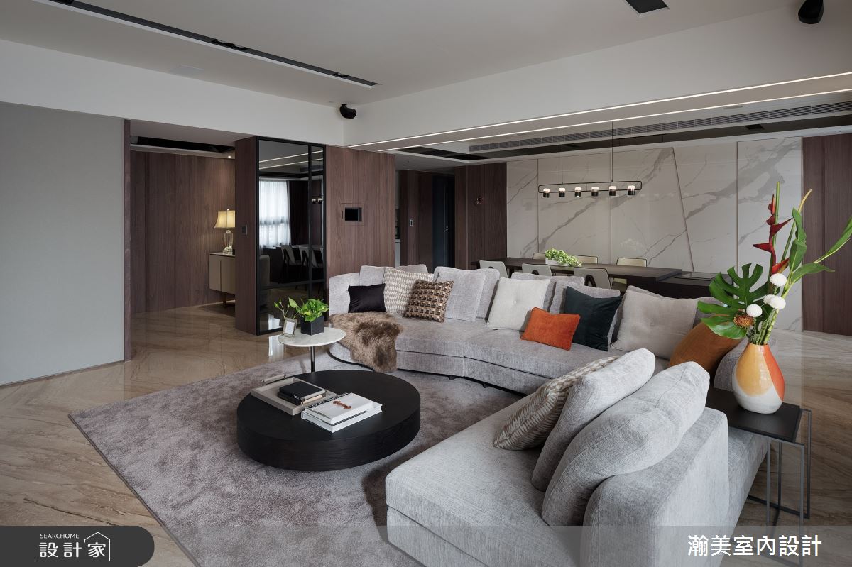 60坪新成屋(5年以下)＿混搭風客廳案例圖片＿瀚美室內設計＿瀚美_現代x美式的理想交織之4