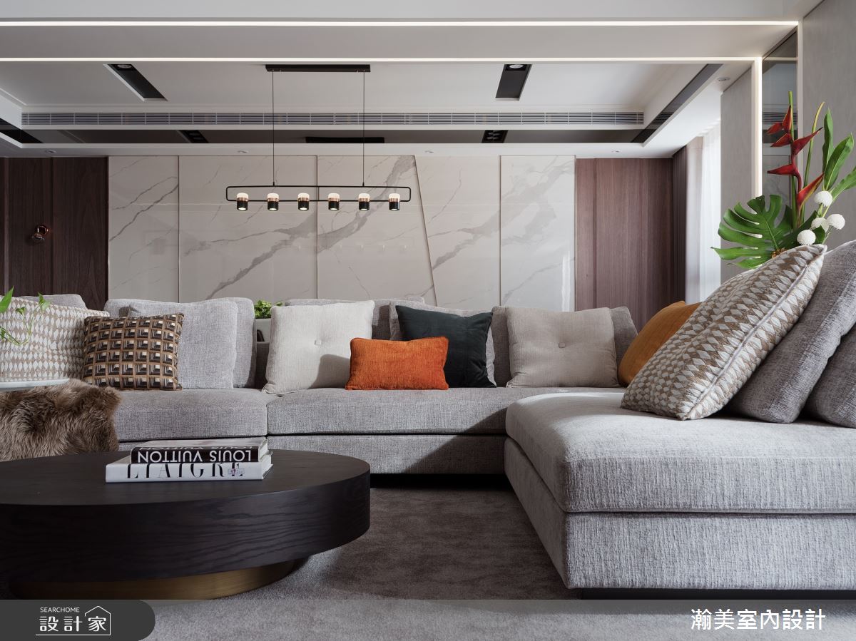 60坪新成屋(5年以下)＿混搭風客廳案例圖片＿瀚美室內設計＿瀚美_現代x美式的理想交織之6