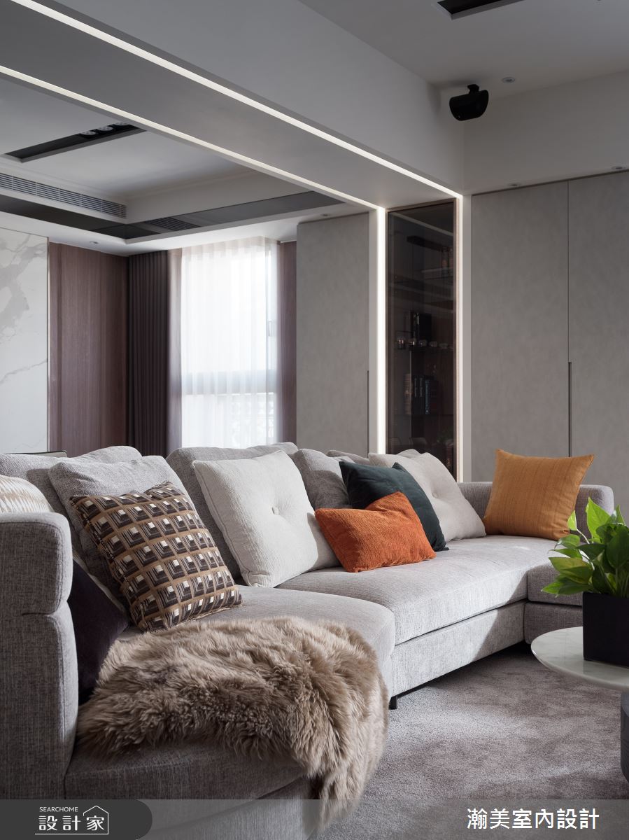 60坪新成屋(5年以下)＿混搭風客廳案例圖片＿瀚美室內設計＿瀚美_現代x美式的理想交織之7