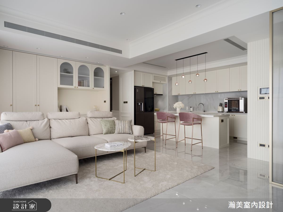 新成屋(5年以下)＿美式風客廳餐廳廚房吧檯中島案例圖片＿瀚美室內設計＿瀚美_理想中的法式輕奢之7