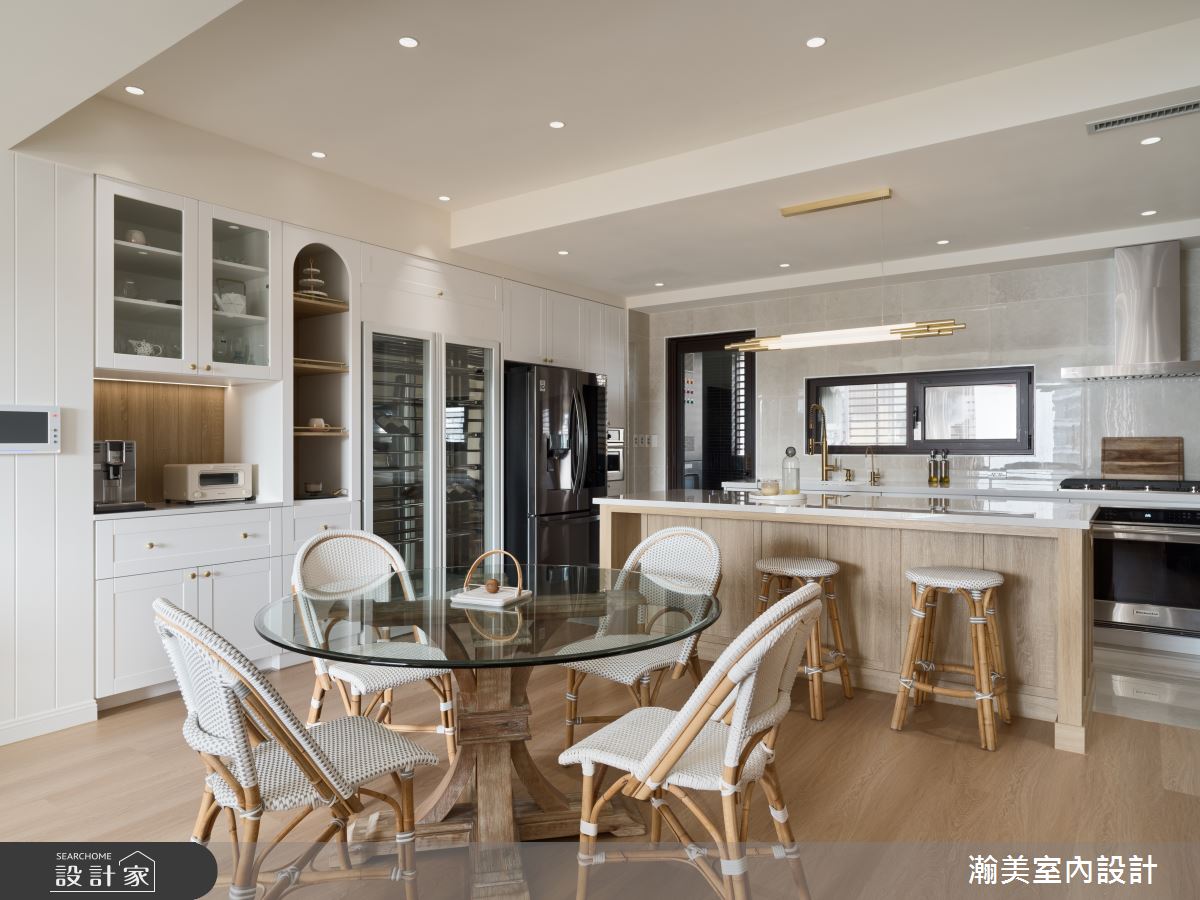 49坪毛胚屋＿休閒美式風餐廳廚房中島案例圖片＿瀚美室內設計＿瀚美_漢普頓風情之12
