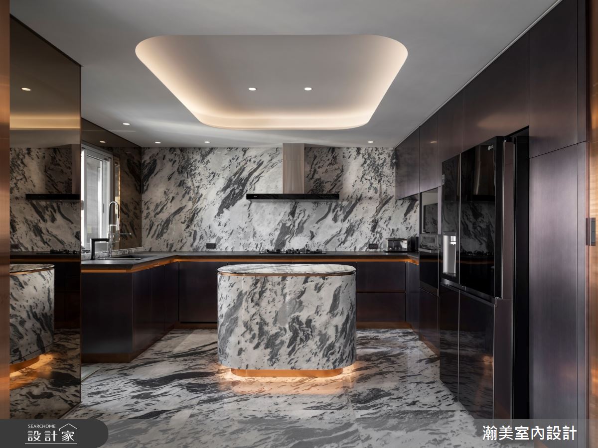 76坪老屋(16~30年)＿奢華風廚房中島案例圖片＿瀚美室內設計＿瀚美_華美的時光典藏所之9