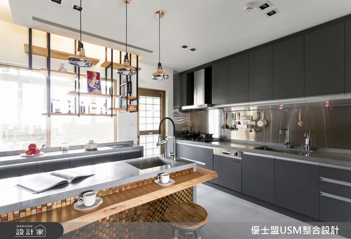 60坪中古屋(5~15年)＿工業風廚房案例圖片＿優士盟整合設計有限公司＿優士盟_02.台北60坪工業風之17