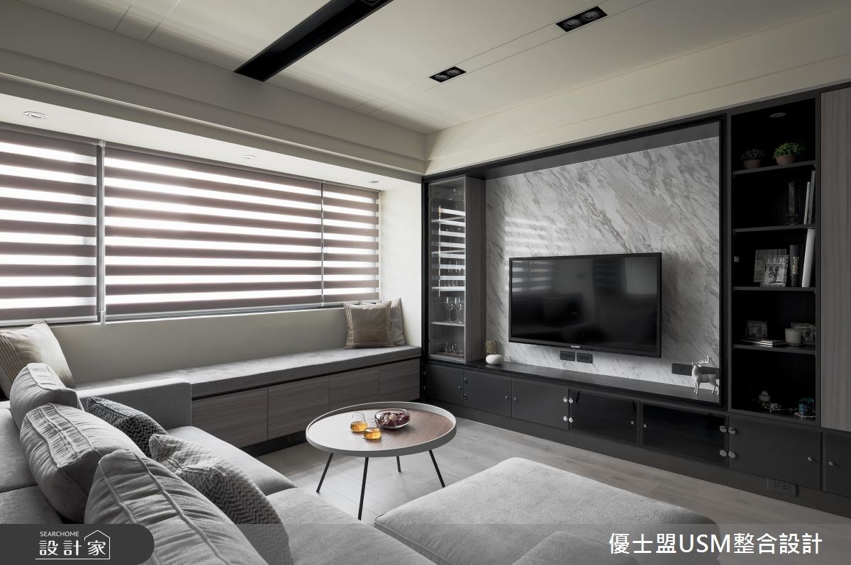 23坪中古屋(5~15年)＿現代風客廳臥榻案例圖片＿優士盟整合設計有限公司＿優士盟_14.台北23坪現代風之5