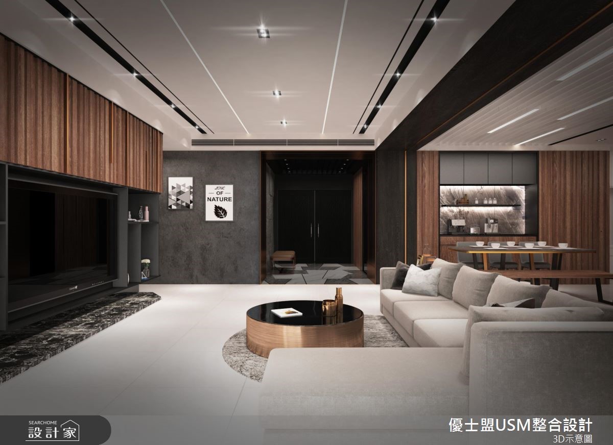 40坪新成屋(5年以下)＿混搭風客廳案例圖片＿優士盟整合設計有限公司＿優士盟_21.台北40坪混搭風之4