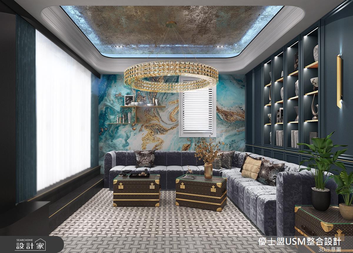 90坪新成屋(5年以下)＿奢華風客廳案例圖片＿優士盟整合設計有限公司＿優士盟_29.台北90坪奢華風之7