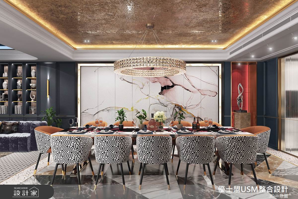 90坪新成屋(5年以下)＿奢華風餐廳案例圖片＿優士盟整合設計有限公司＿優士盟_29.台北90坪奢華風之20