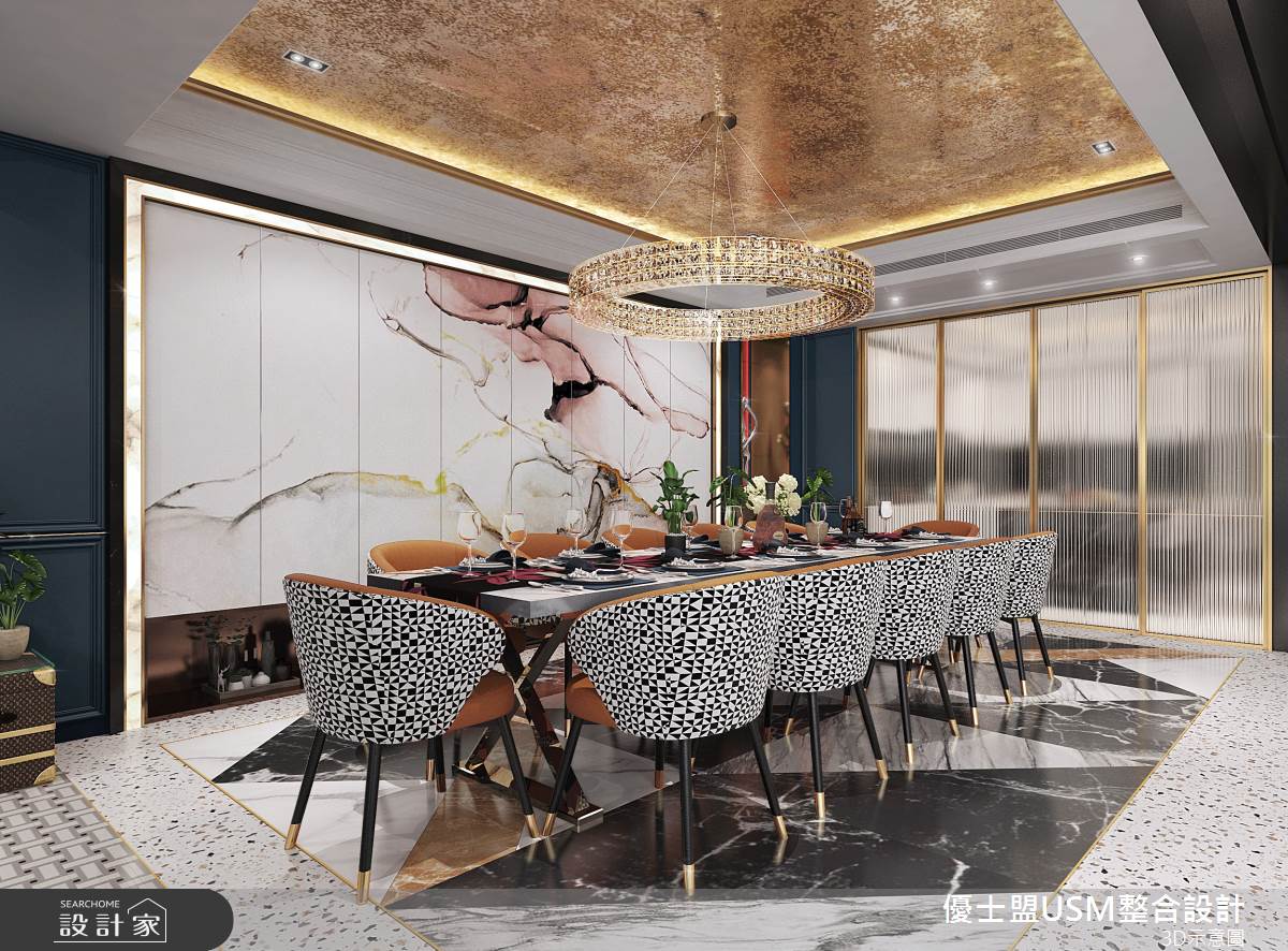 90坪新成屋(5年以下)＿奢華風餐廳案例圖片＿優士盟整合設計有限公司＿優士盟_29.台北90坪奢華風之9