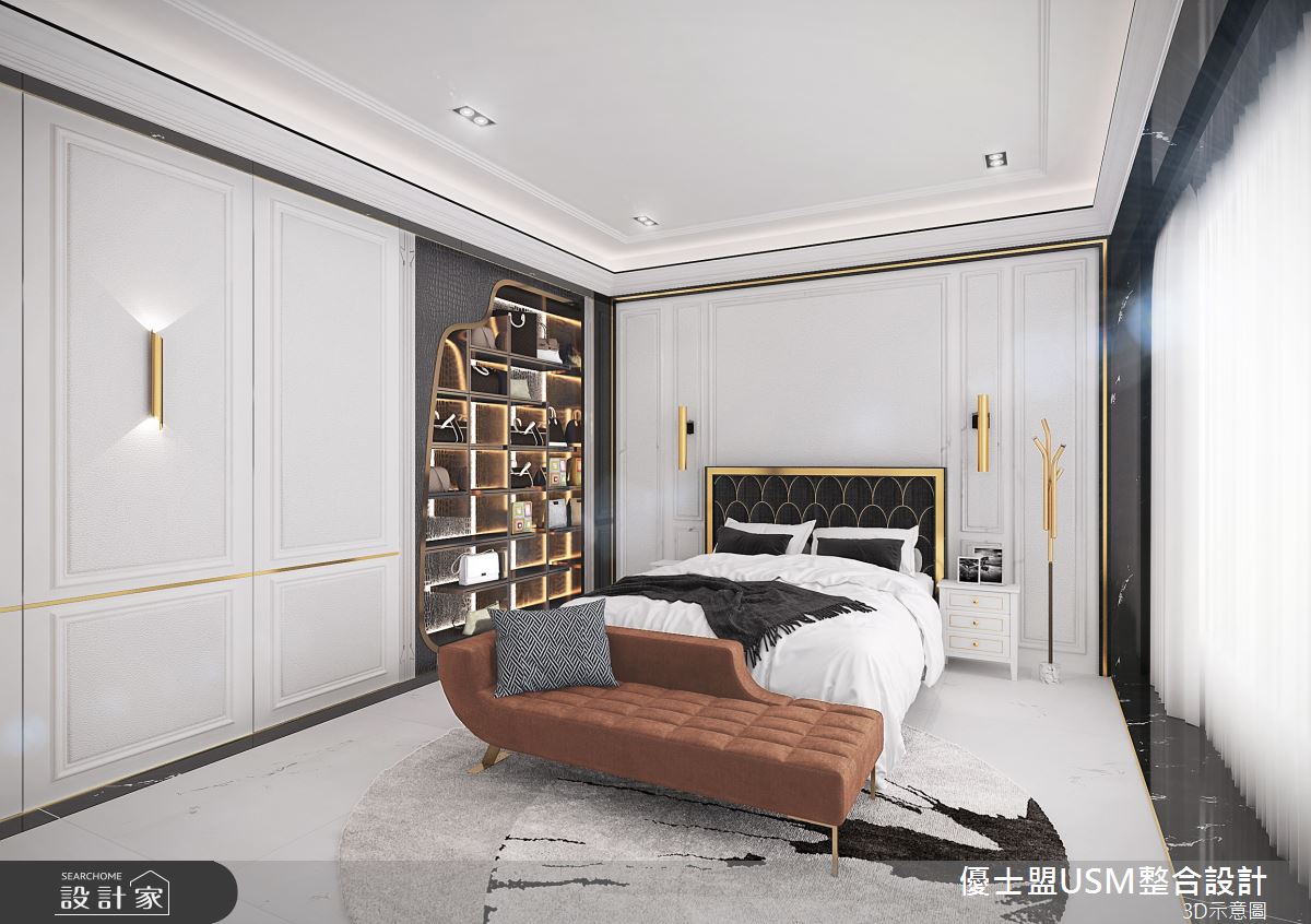 90坪新成屋(5年以下)＿奢華風臥室案例圖片＿優士盟整合設計有限公司＿優士盟_29.台北90坪奢華風之15