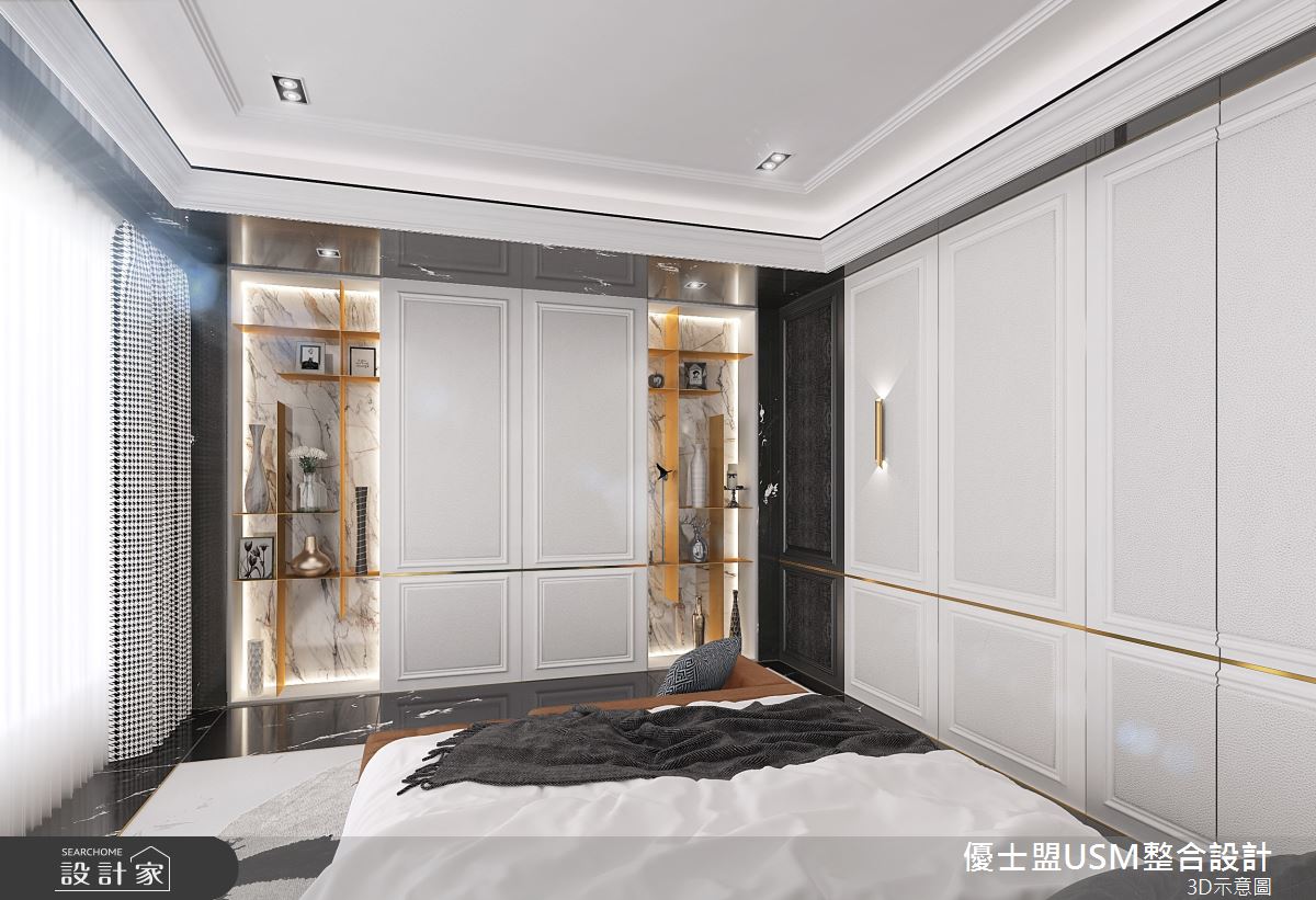 90坪新成屋(5年以下)＿奢華風臥室案例圖片＿優士盟整合設計有限公司＿優士盟_29.台北90坪奢華風之17