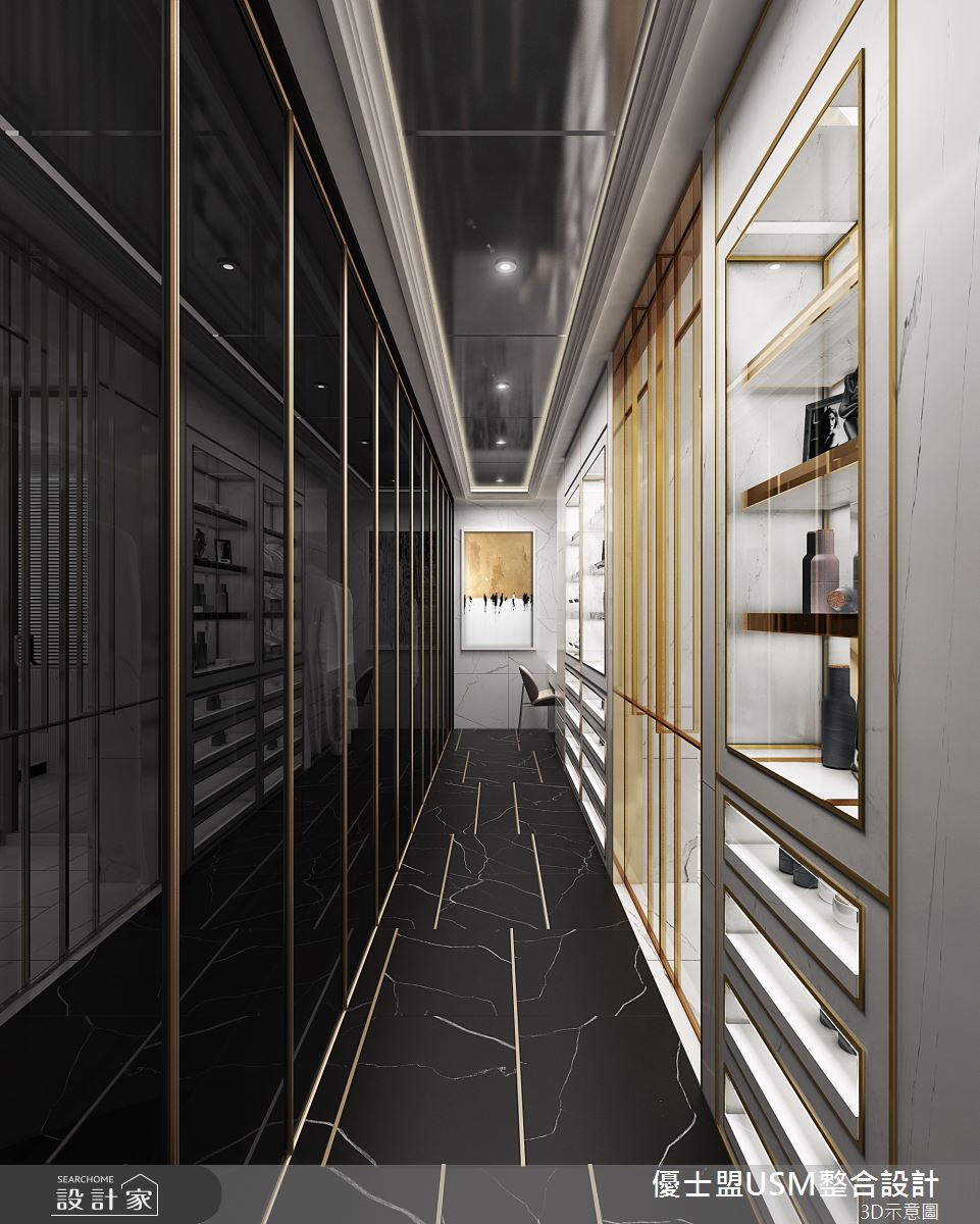 90坪新成屋(5年以下)＿奢華風更衣間案例圖片＿優士盟整合設計有限公司＿優士盟_29.台北90坪奢華風之21