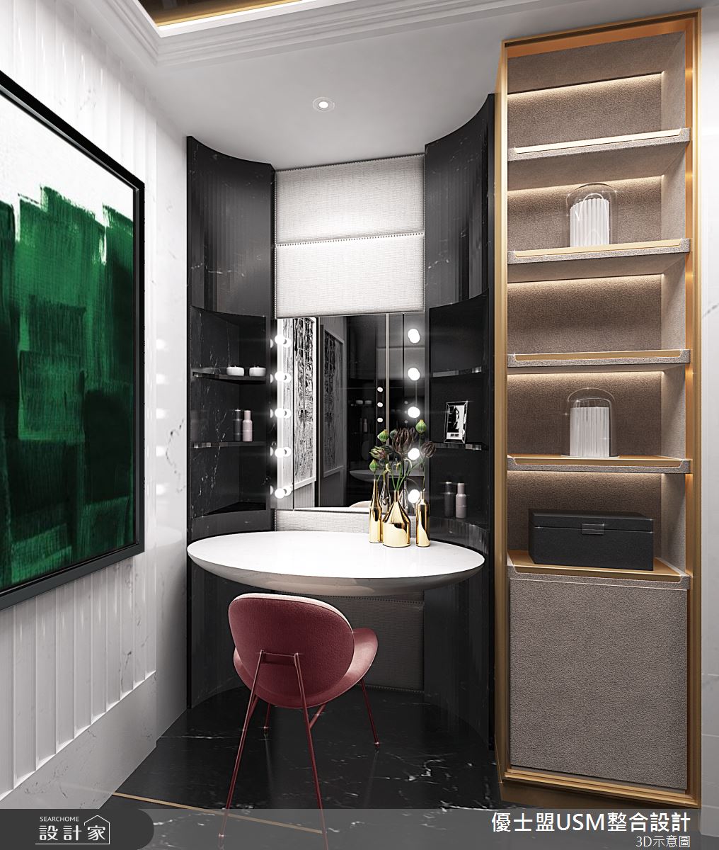 90坪新成屋(5年以下)＿奢華風更衣間案例圖片＿優士盟整合設計有限公司＿優士盟_29.台北90坪奢華風之23
