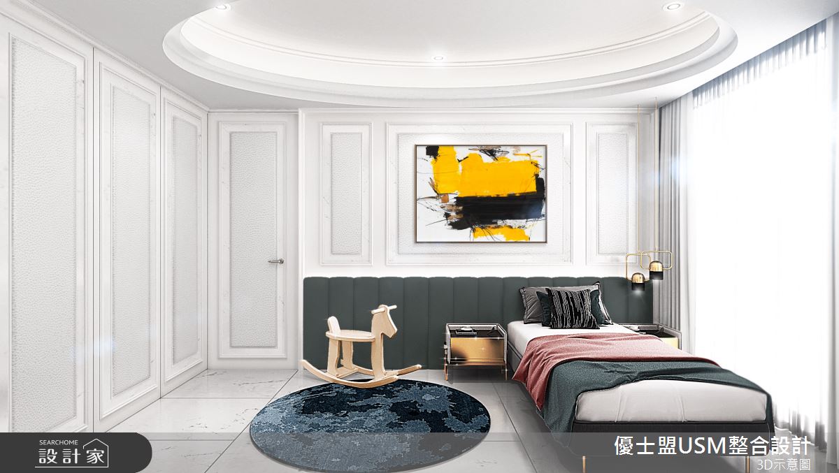 90坪新成屋(5年以下)＿奢華風臥室兒童房兒童房案例圖片＿優士盟整合設計有限公司＿優士盟_29.台北90坪奢華風之28
