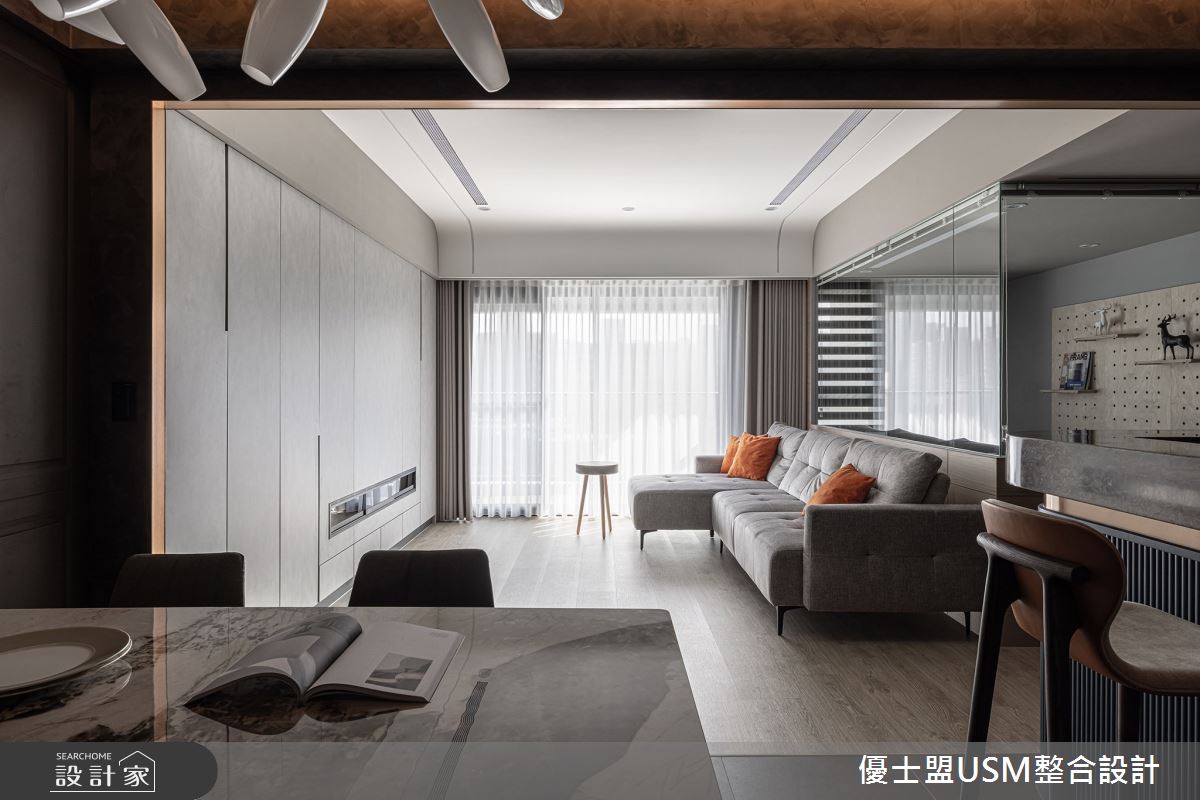 33坪預售屋＿現代風客廳案例圖片＿優士盟整合設計有限公司＿優士盟_31.台北預售屋33坪現代風之1
