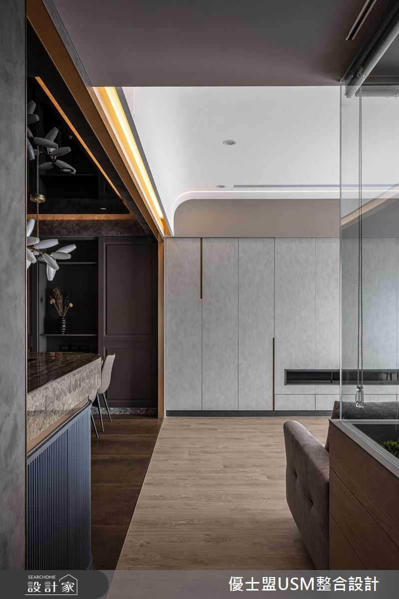 33坪預售屋＿現代風客廳走廊案例圖片＿優士盟整合設計有限公司＿優士盟_31.台北預售屋33坪現代風之12